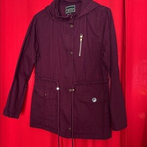 Women’s C’Est Toi Burgundy Cargo Jacket. Size Large